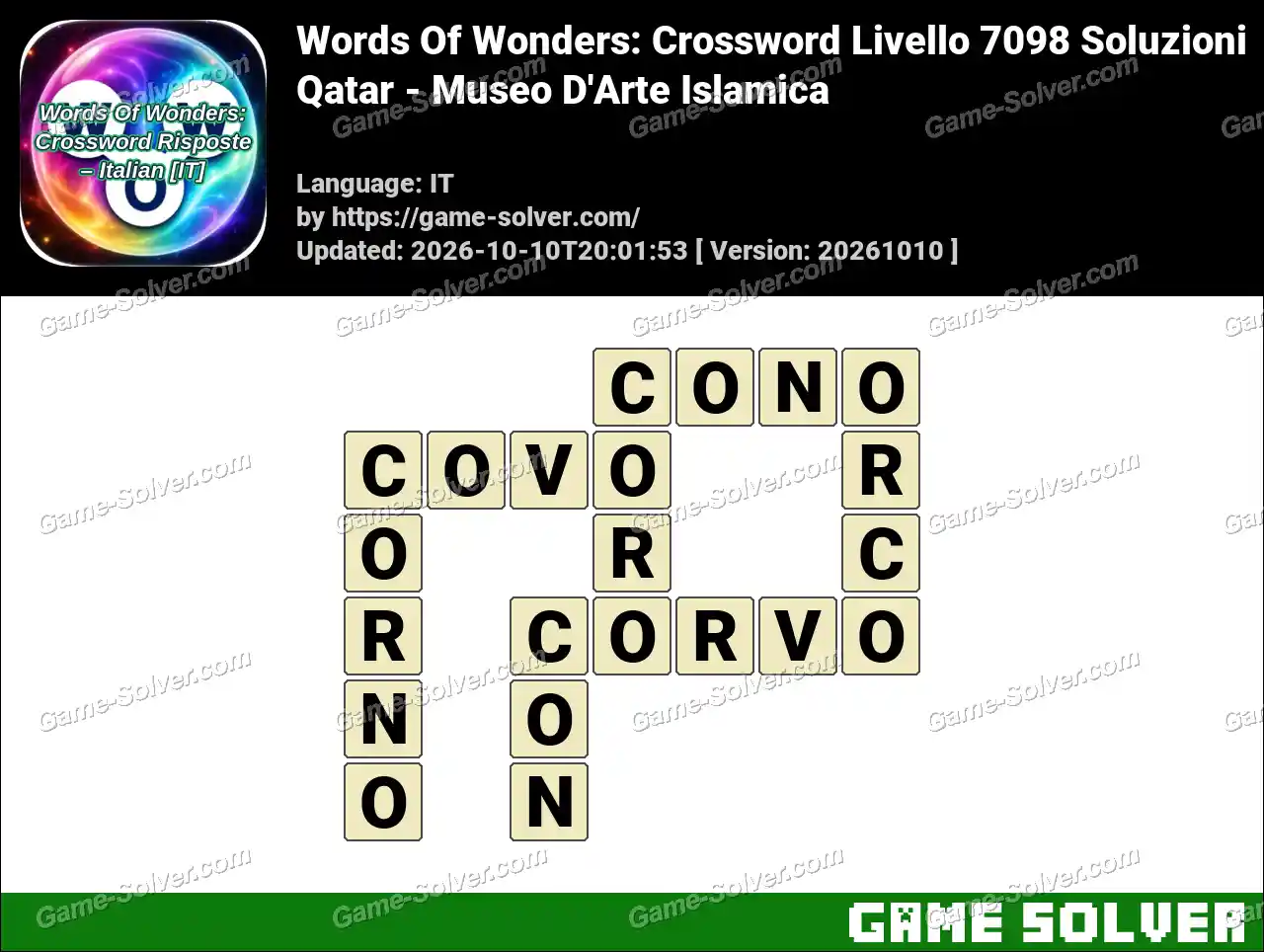 Words Of Wonders: Crossword Livello 7098 Soluzioni – Qatar – Museo D’Arte Islamica